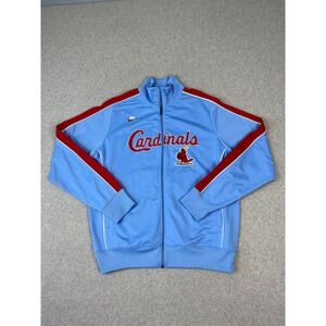 St Louis Cardinals Jacket Mens XL Blue Nike Cooperstown Collection Full Zip